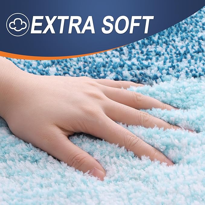 OLANLY Large Bathroom Rugs Mat 50x30, Extra Soft Absorbent Microfiber Bath Rugs, Rubber Backing, Quick Dry, Washable Bath Mats for Bathroom Floor, Tub and Shower, Home Decor Accessories, Peacock Blue