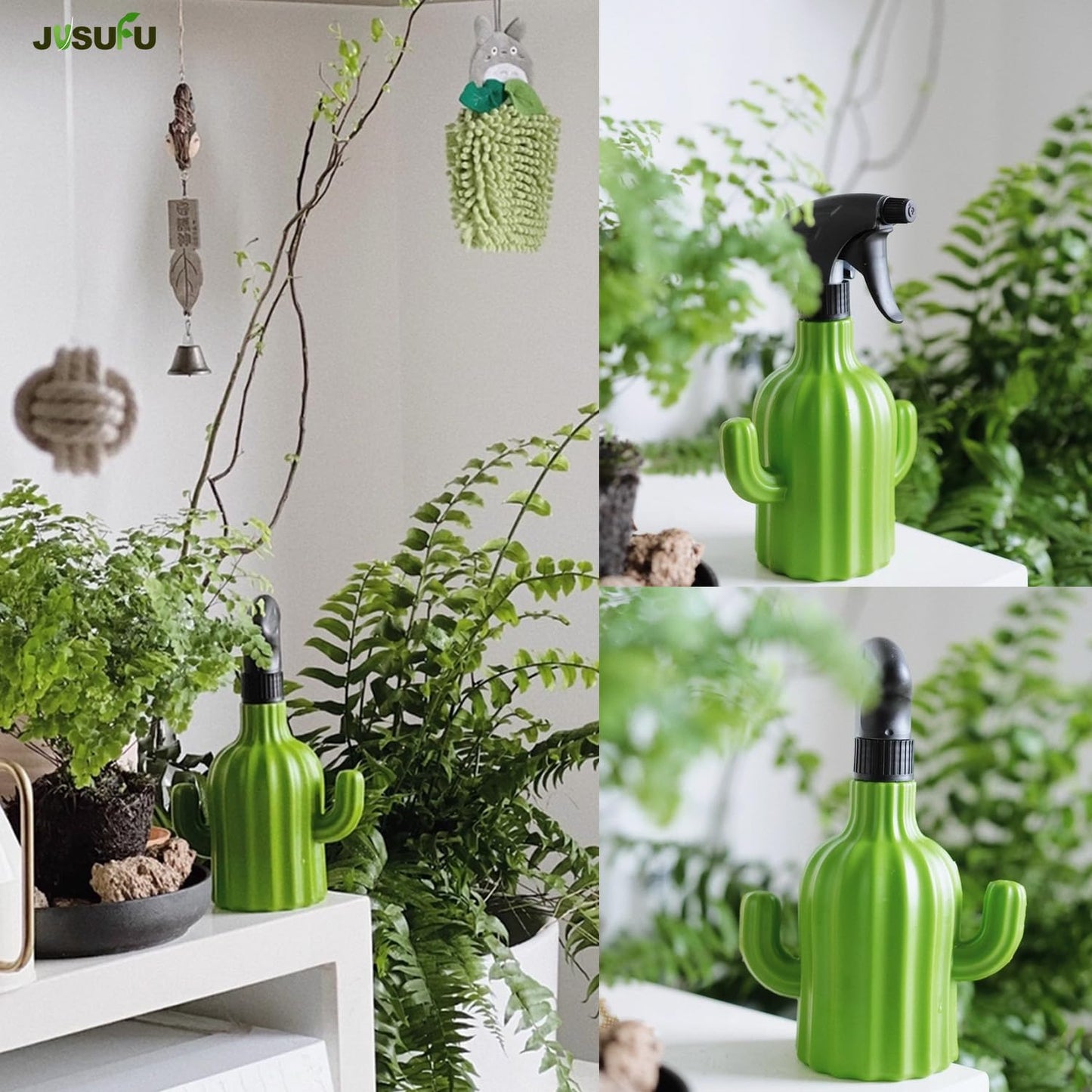 JUSUFU Plant Mister Spray Bottle，Spray Bottle for Indoor and Gardens, Continuous Water Mist Sprayer for Plants, Flowers, Cleaning (green 600ml/20oz)