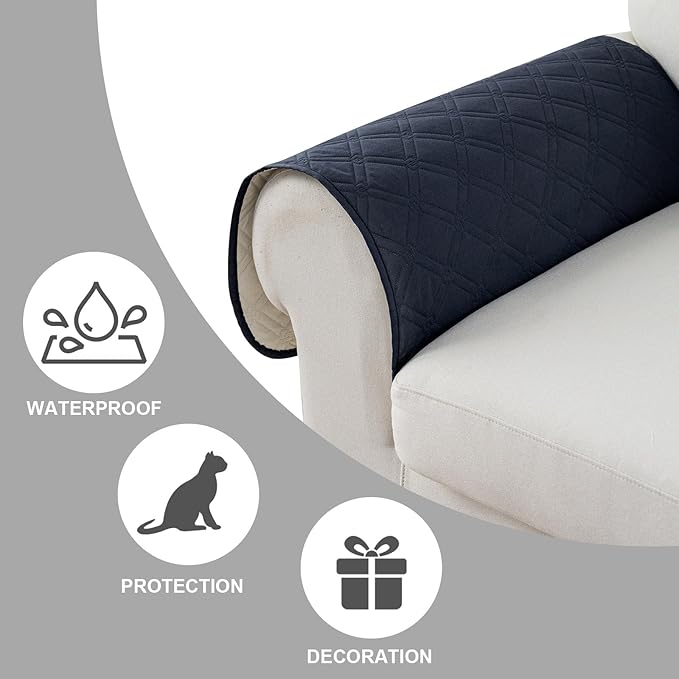 Genina Sofa Armrest Cover, Anti-Slip Armchair Slipcovers