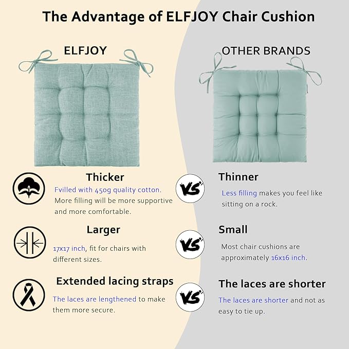 ELFJOY Rocking Chair Cushion Large Rocking Chair Pads