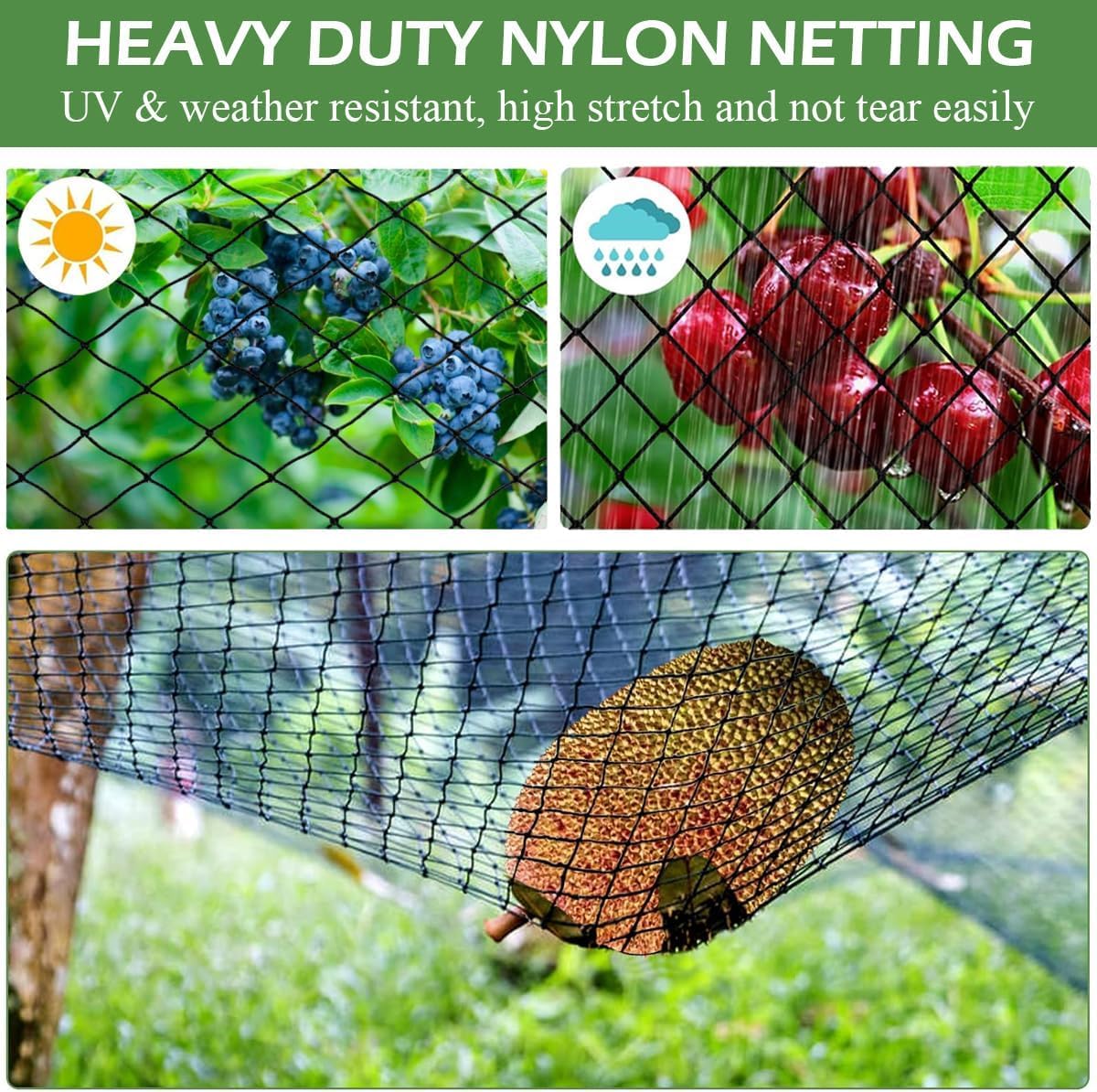 Poultry Netting 25x25 ft, 1" Square Mesh Heavy Duty Chicken Run Net, Garden Netting to Protect Plants, Fruit Trees, Vegetables from Birds, Deer, Pests & Animals for Farm, Orchard, Coop