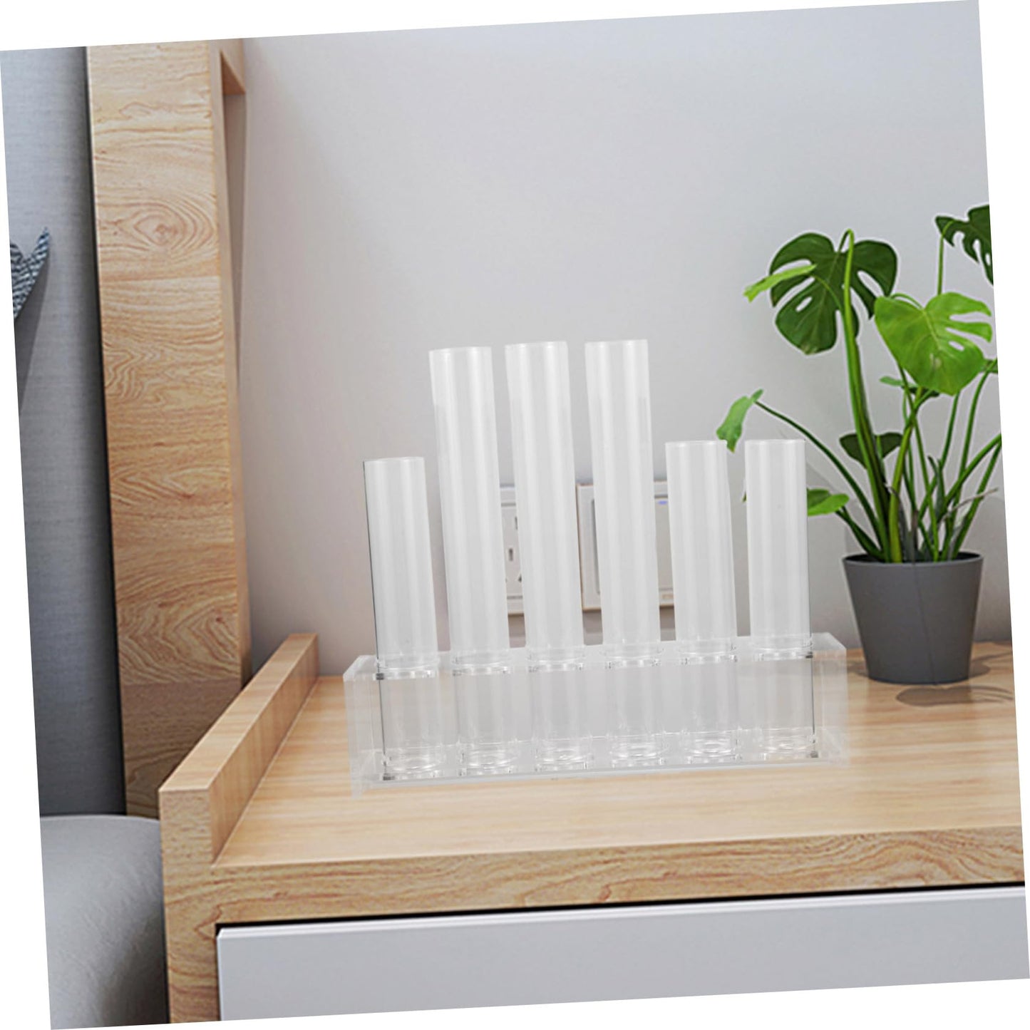 Parliky Glass Test Tube Propagation Station with Rack for Plant Display Simple Decorative Container for Home and Office for Small Terrarium Plants and Greenery