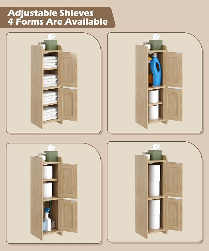 Akxomel Rattan Small Bathroom Cabinet