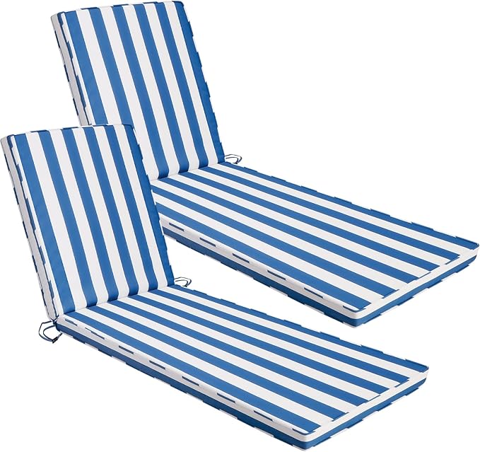 Chaise Lounge Cushions Outdoor Set of 2