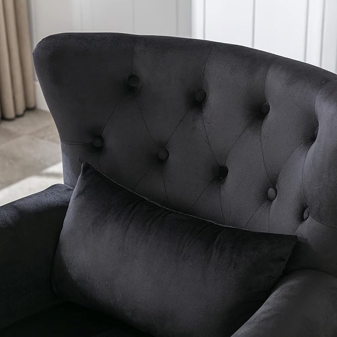 Mid Century Modern Accent Chair Upholstered Armchair Comfy Velvet Tufted