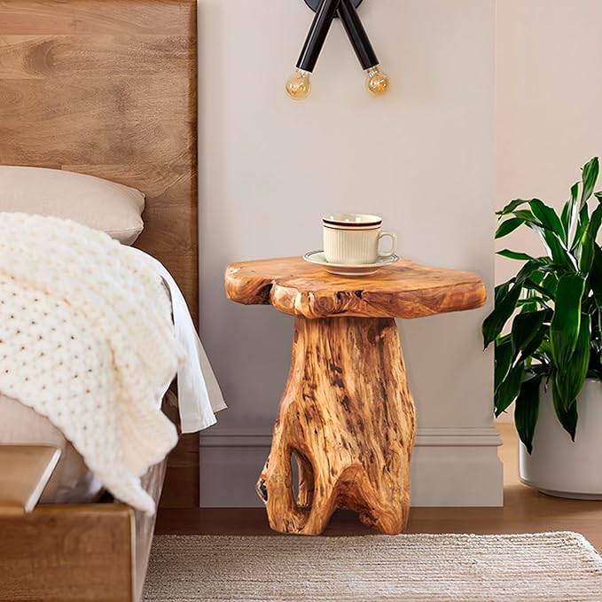 Greenage Cedar Roots Plant Stand Tree Stump End Table 13.5" x 16" x 19" H