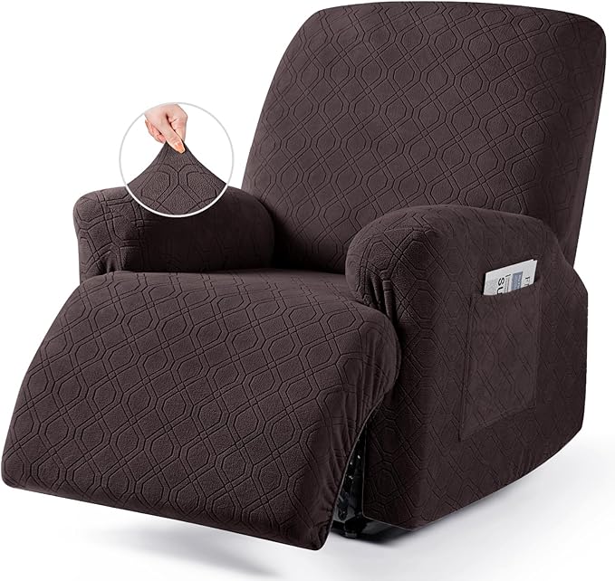 VANSOFY Oversized Recliner Chair Cover, 4-Pieces Stretch Recliner Covers