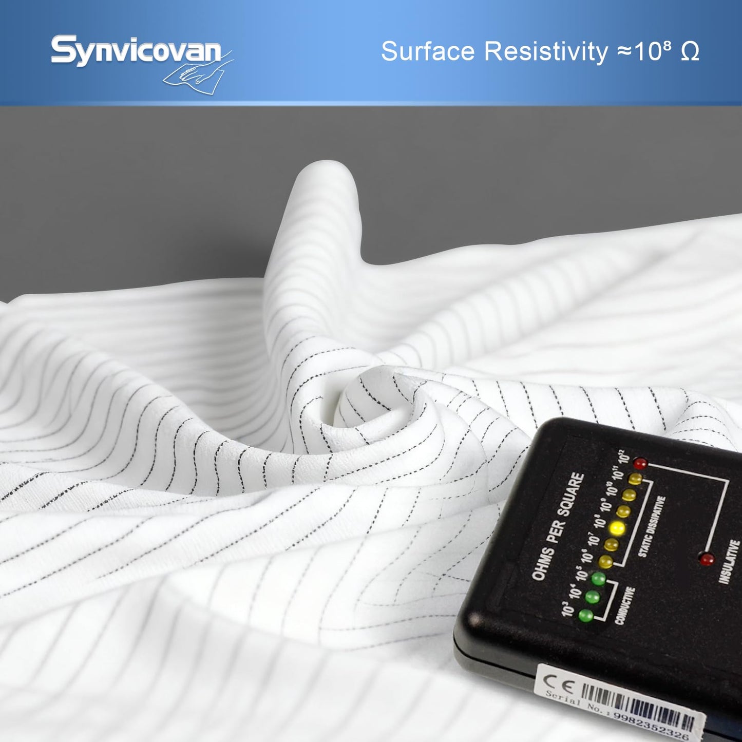 Synvicovan Anti-Static Microfiber Wipes 6"x6"(100 Pcs,Class 100, 200GSM) Lint Free Cloths Reusable Special ESD protection design is suitable for protecting sensitive electronic components and tools