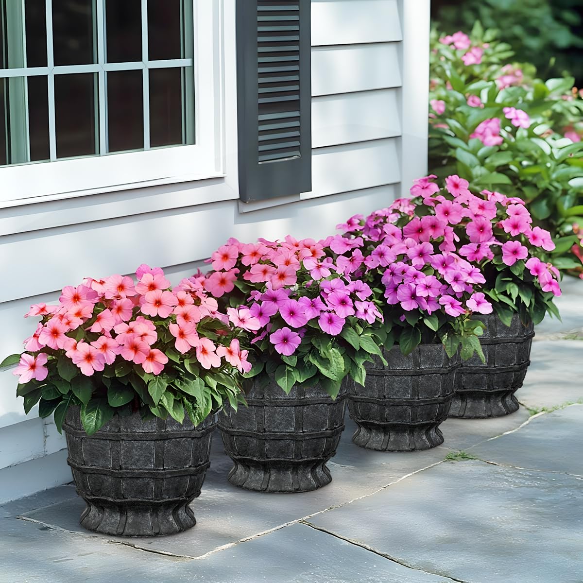 6" Black Ceramic Plant Pots with Drainage Hole, Rustic Flower Pots for Indoor Plants, Outdoor Decorative Ceramic Planters Small Plant Pot for Succulents, Cactus, Herbs, Orchids, Snake Plant Pot