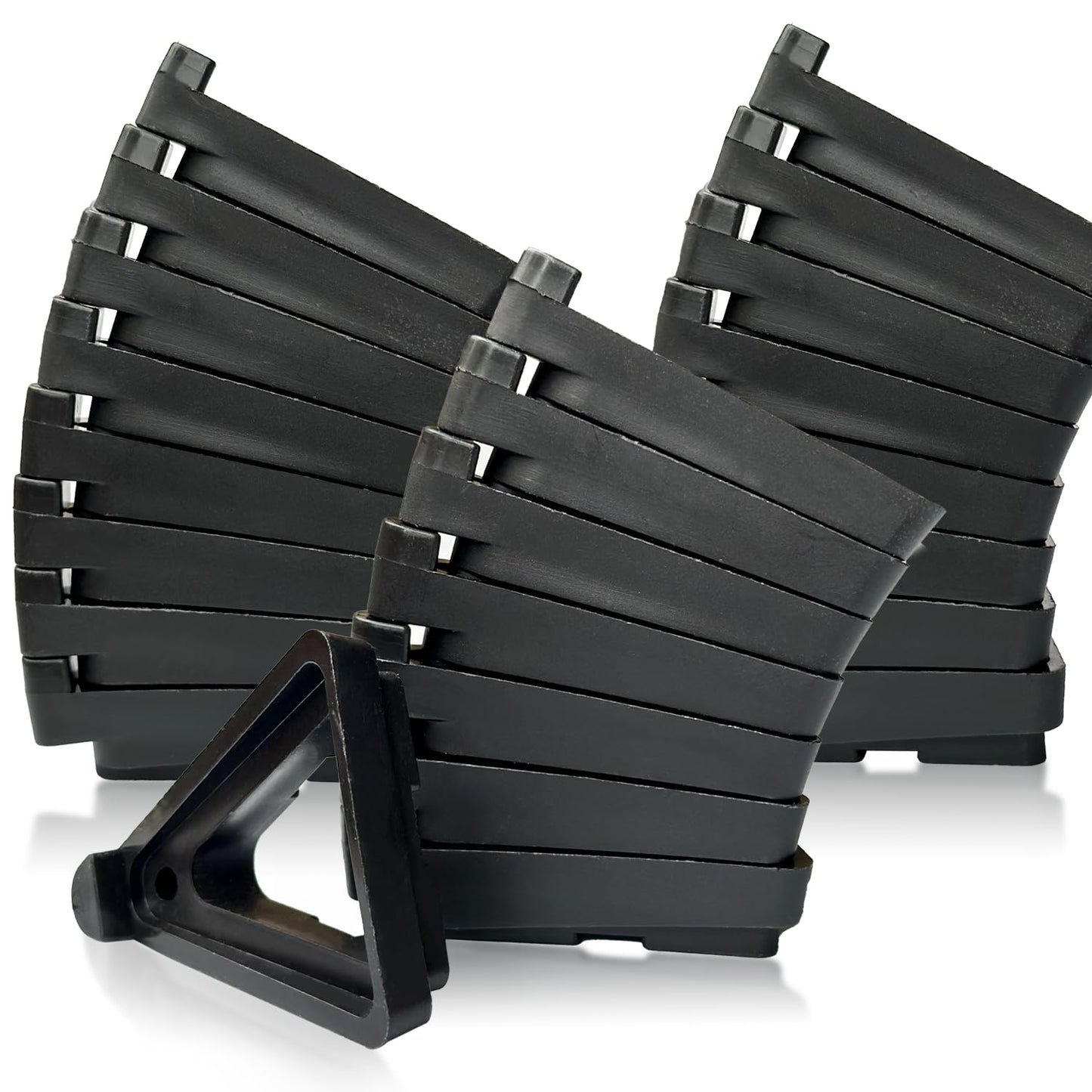 Vorregenweiss 24 PCS Big Pot Feet for Outdoor Planters,Invisible Breathable Pot Stands Toes Lifters for Heavy Outdoor Plants,Stackable Flower Feet Outside,Plant Risers, Black