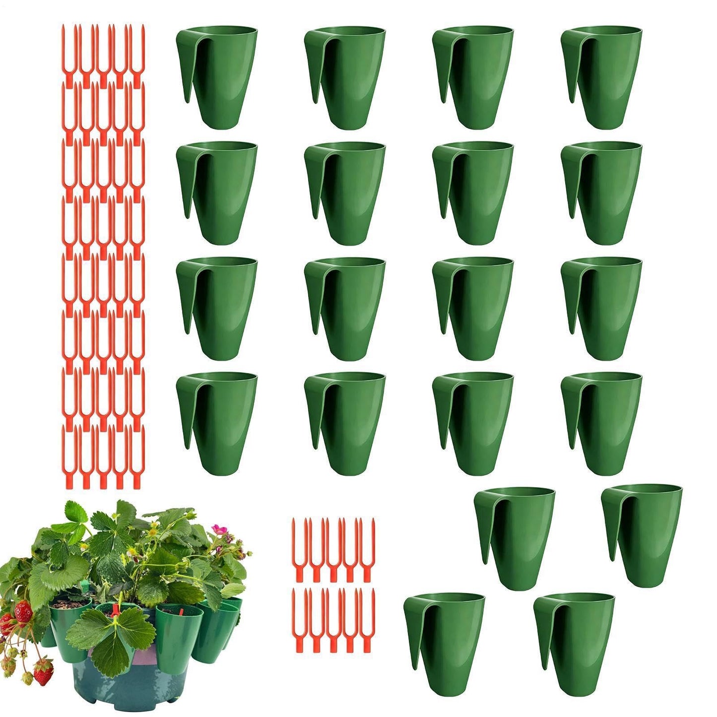 Nursery Pots for Plants, Strawberry Propagation Planter 20 Pieces Yard Seedling Cups Runner Forks for Indoor Outdoor Garden Balcony Greenhouse Backyard Windowsill