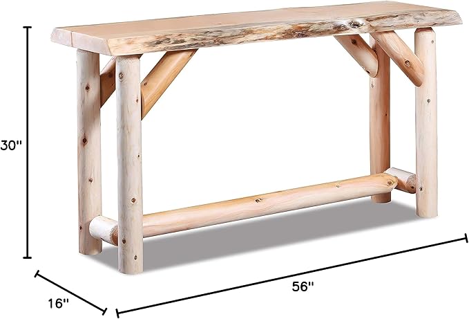 Live Edge Log Sofa Table — Rustic Live Edge Log Furniture