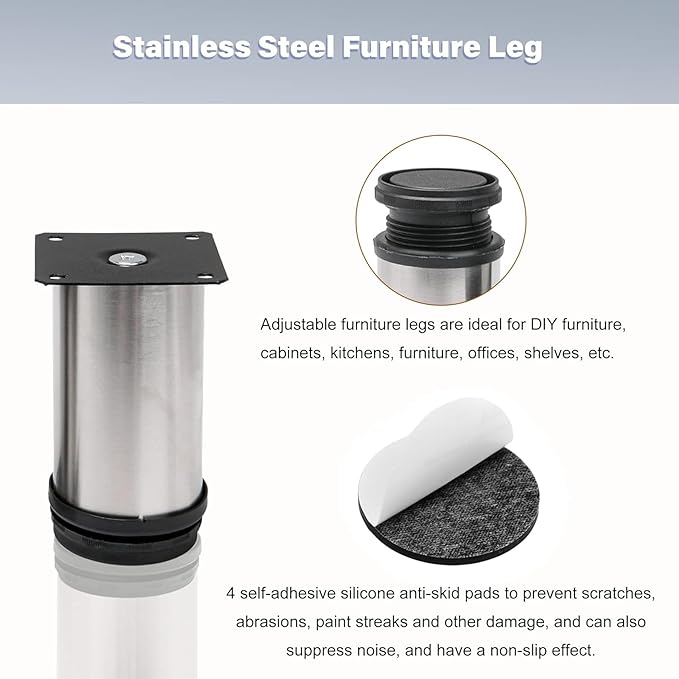 4 Pack Furniture Legs 2 Inch Patas Para Muebles Adjustable Furniture Feet