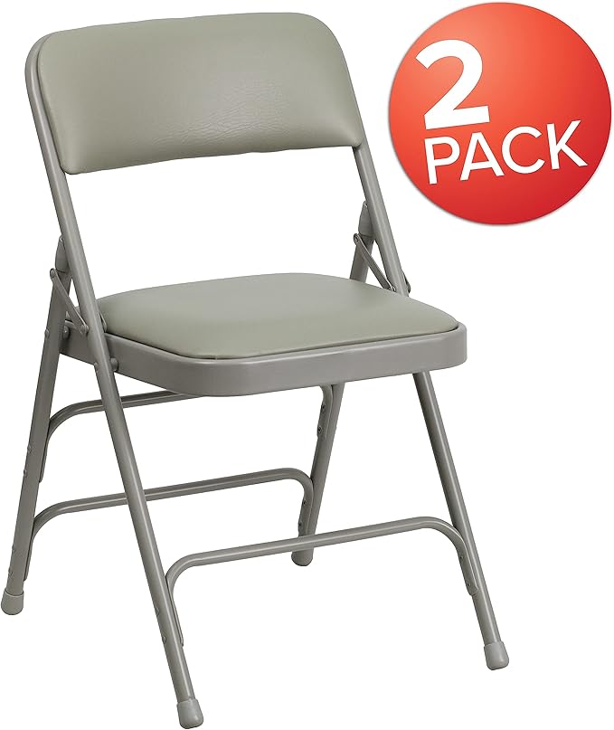 Flash Furniture 2 Pack HERCULES Series Curved Triple Braced & Double Hinged