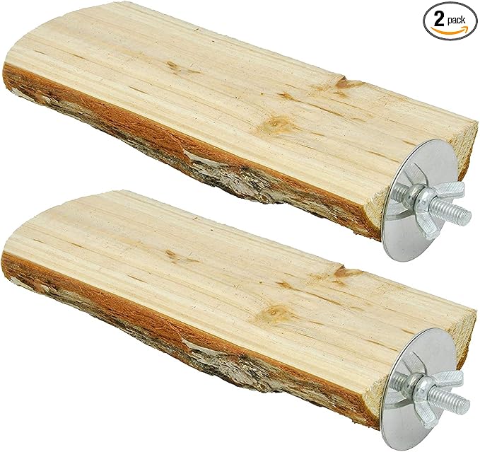 Niteangel Parrot Cage Perch, Wooden Platform for Birds (2 Packs)