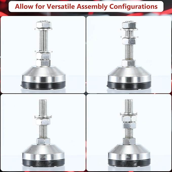 Heavy Duty 2400 lb Capacity Stainless Steel Adjustable Leveling Feet