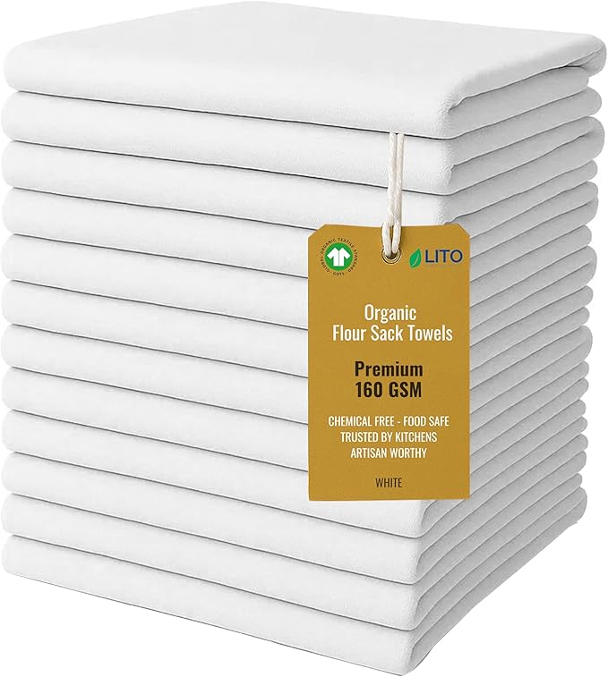 Flour Sack Towels | Tea Towel for Crafts| Kitchen Dish | Cotton Blank Towel for