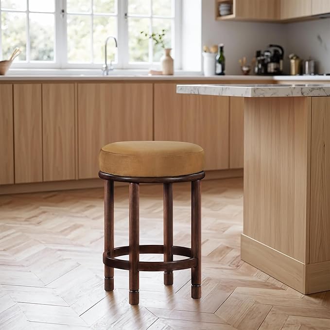 Meridian Furniture 978Saddle-C Monette Collection Art Deco Counter Stool