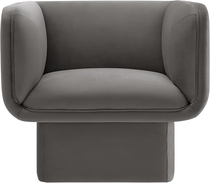 Modway Tate Performance Velvet Accent Chair in Storm Gray