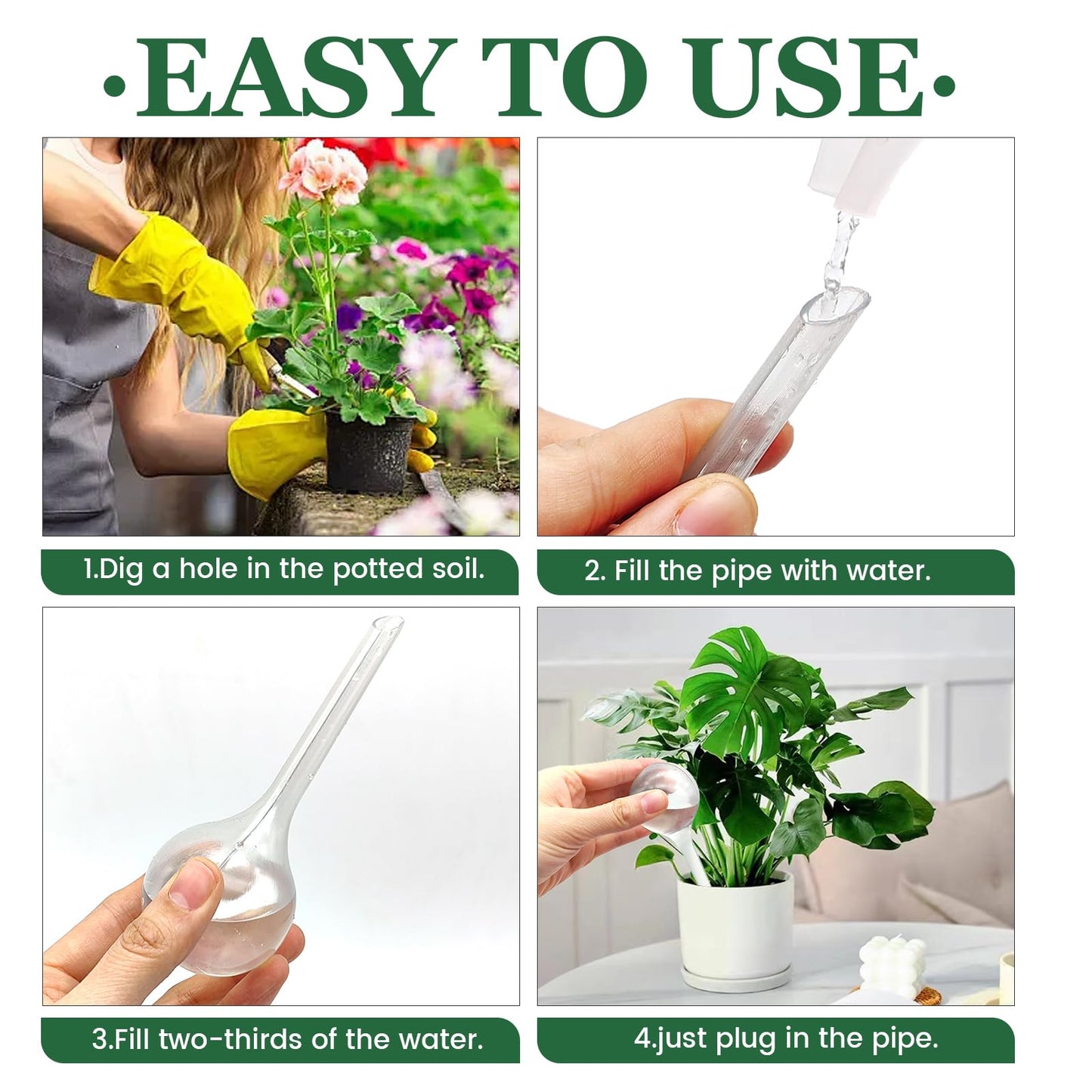 Cmaqpw 20 PCS Plant Watering Globes,Plastic Clear Watering Bulbs,Self Watering Flower Automatic Watering Device for Home Garden Plants Indoor,Outdoor,Flowerpot,(Large,Medium,Small)