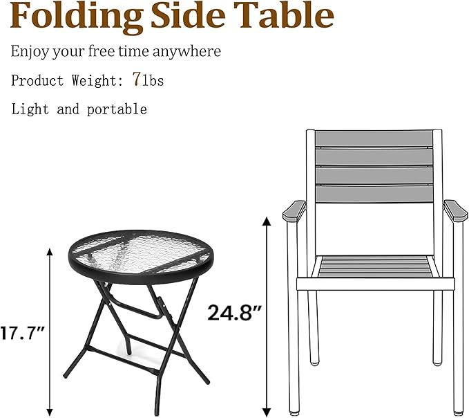 2 Pieces Outdoor Side Table