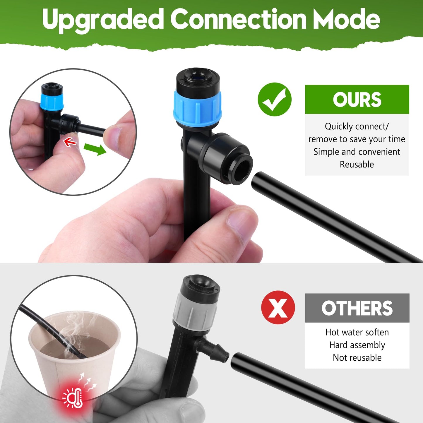 240FT Drip Irrigation System for Garden, 2026 Upgraded Quick-Connect Automatic Garden Watering System with 1/2" & 1/4" Tubing and Adjustable Nozzle Emitters for Greenhouse, Yard, Lawn, Raised Bed