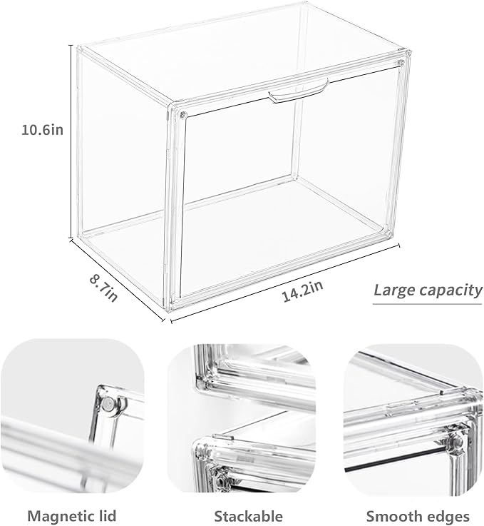 Clear Stackable Plastic Storage Bins