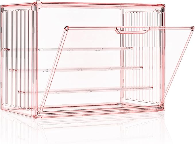 Clear Pink Acrylic Figure Display Case