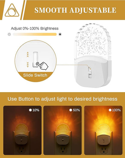 DORESshop Night Lights Plug Into Wall [2 Pack], Amber Warm Night Light, 1800K, Dusk to Dawn Sensor, Adjustable Brightness LED Night Light for Bathroom, Hallway, Stairway