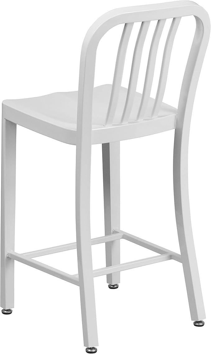 Flash Furniture Gael Commercial Grade 2 Pack 24" High White Metal