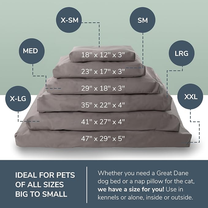 Naturepedic Organic Pet Bed Cover - Washable Waterproof Mattress Protector - Removable Cover for Dog and Cat Bed - Large