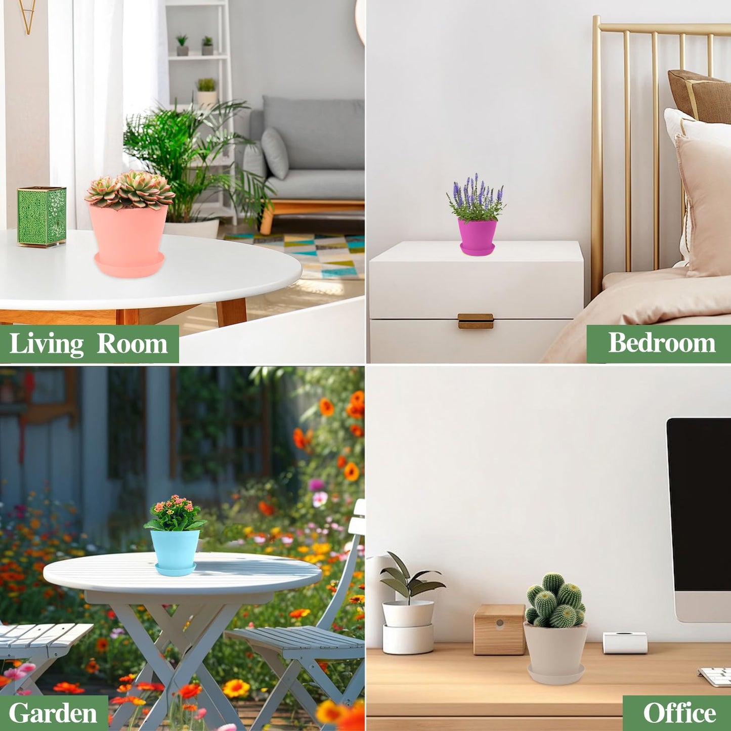 Bluckincle 100 Pcs 4 Inch Plant Nursery Pots and 8 Pack 5.5 Inch Plant Pots Indoor Outdoor