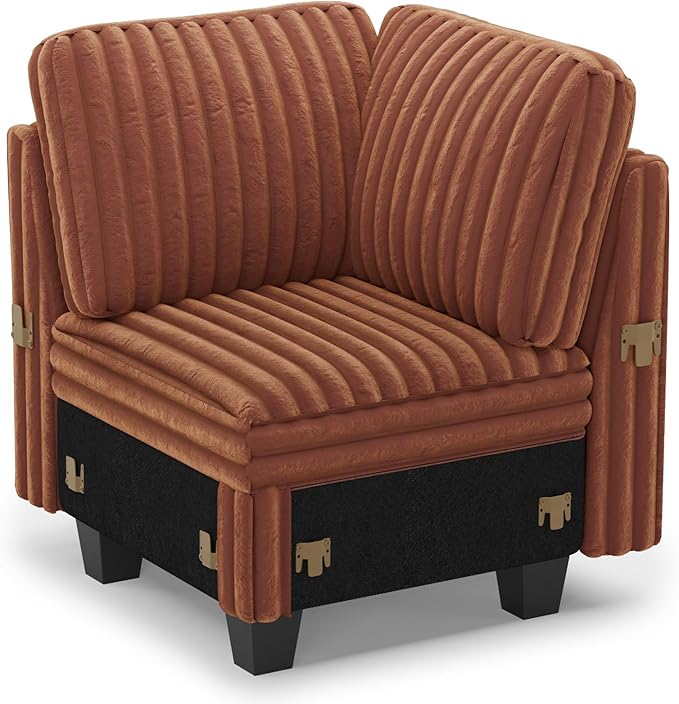 Belffin Corduroy Corner Seat for Modular Sofa Sectional Couches for Living Room