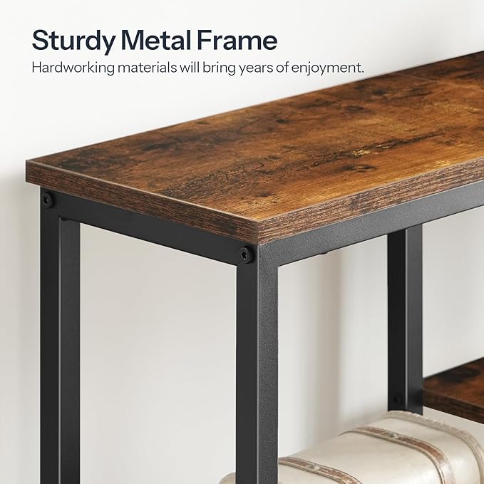 HOOBRO Narrow Console Table, Sofa Table, 4-Tier Industrial Entryway Table