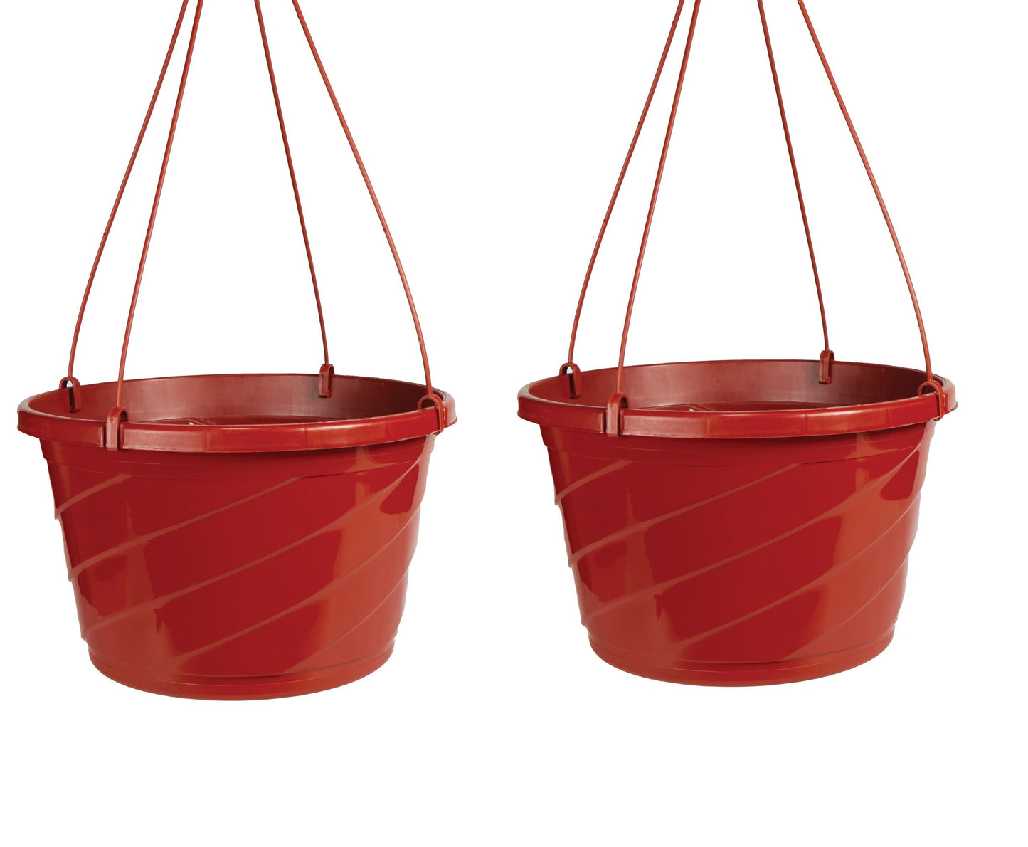 The HC Companies 12 Inch Euro Hanging Planters, Lightweight UV-Resistant Plastic Hanging Planters for Indoor & Outdoor Plants, 2-Pack Hanging Flower Pots for Garden, Patio & Home Decor, Clay