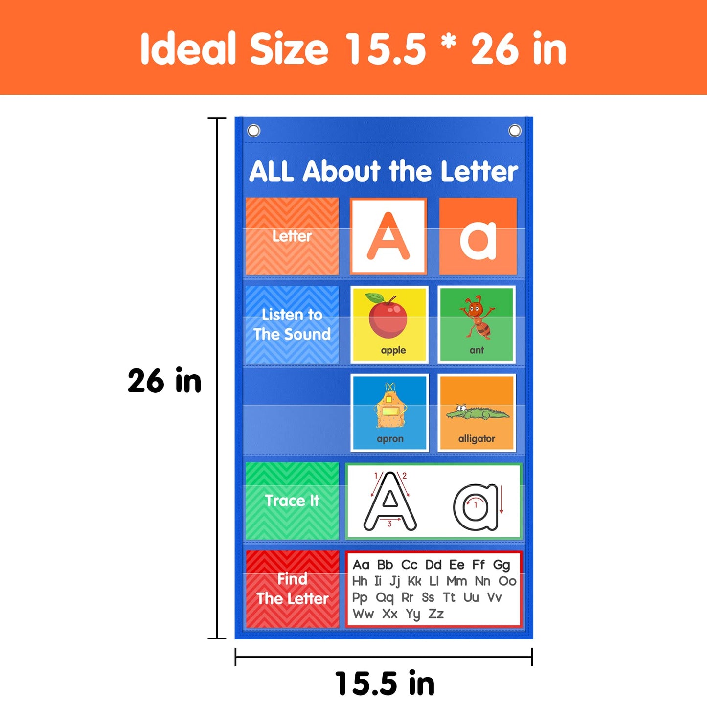 Auchq Letter of The Day/Week Pocket Chart, All About Letter Pocket Chart (New)