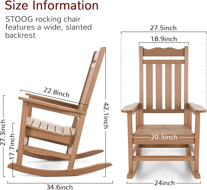 Stoog Oversized Outdoor Rocking Chair, Porch Rocker