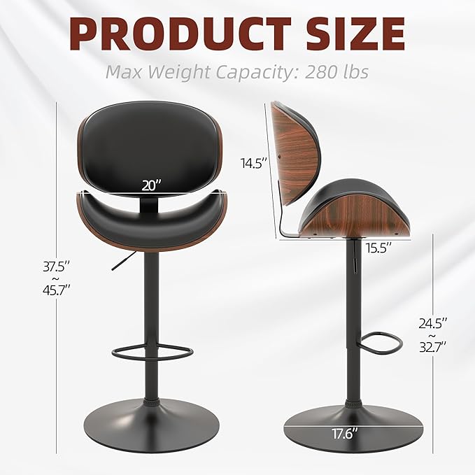 civama Bar Stools 1 PC for Kitchen Counter, Adjustable Bar Height Chairs