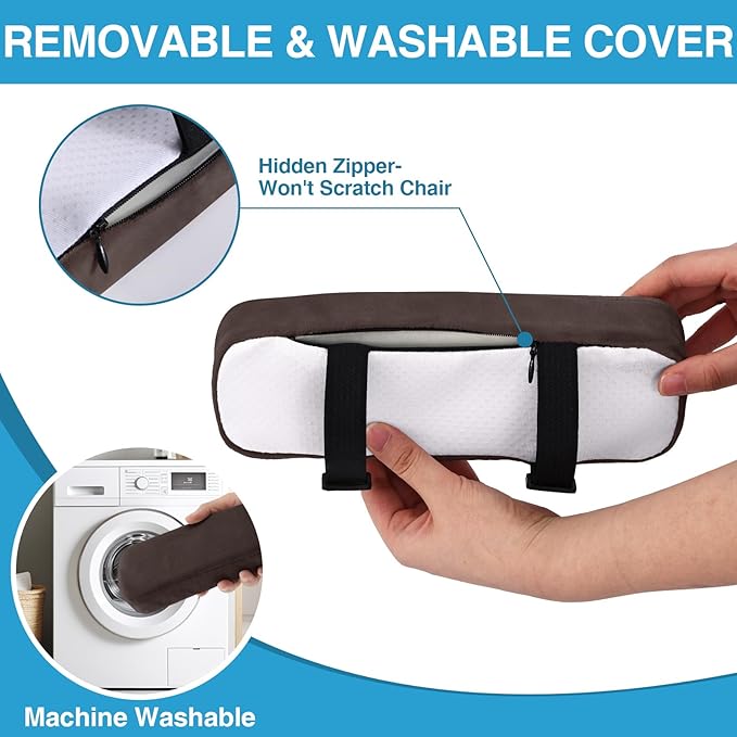 Smiry Ergonomic Office Chair Armrest Pads, Memory Foam Arm Rest Covers