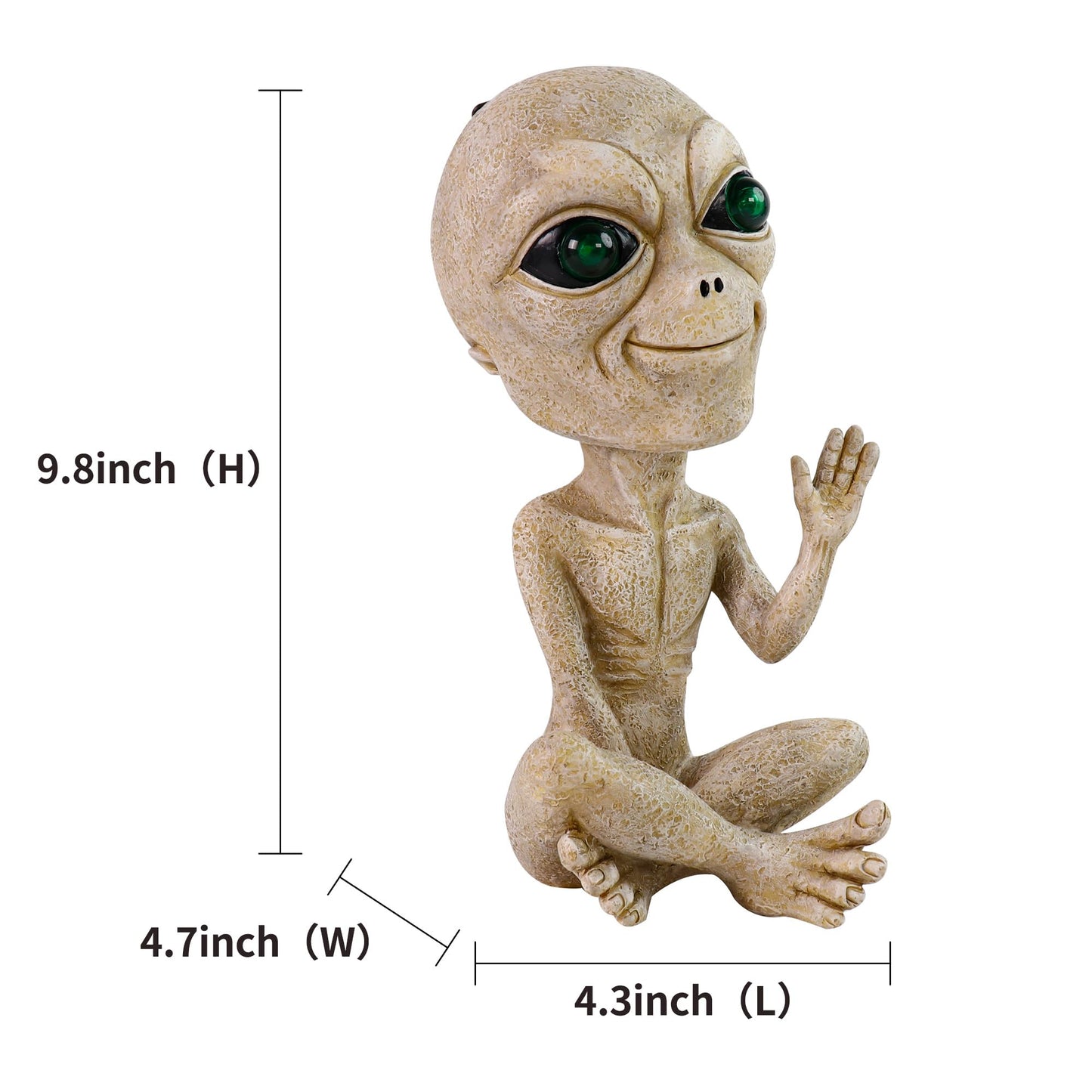 Lopoti Solar Light UFO Extraterrestrial Garden Alien Statues Figurine for Indoor Outdoor Garden Patio, Yard Or Lawn Decoration