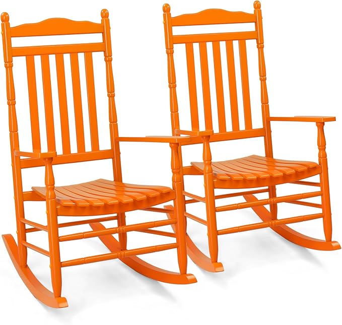 VINGLI Wooden Rocking Chair Outdoor, Patio Rockers