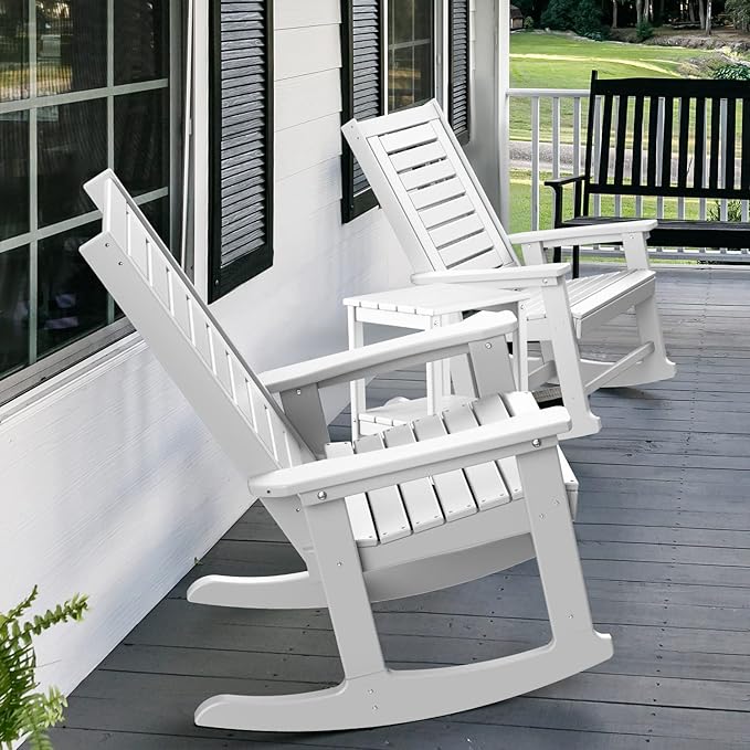 GREENVINES Outdoor Rocking Chair Set | 3-Piece | 2 Rocking Chairs