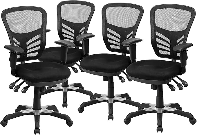 Flash Furniture Nicholas Mid-Back Black Mesh Multifunction Executive Swivel
