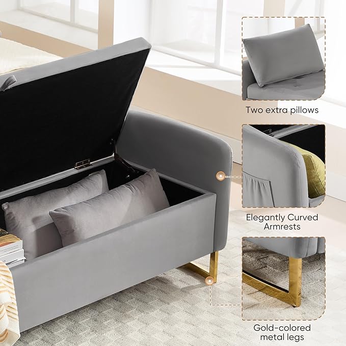 65" End of Bed Storage Bench, Storage Bench