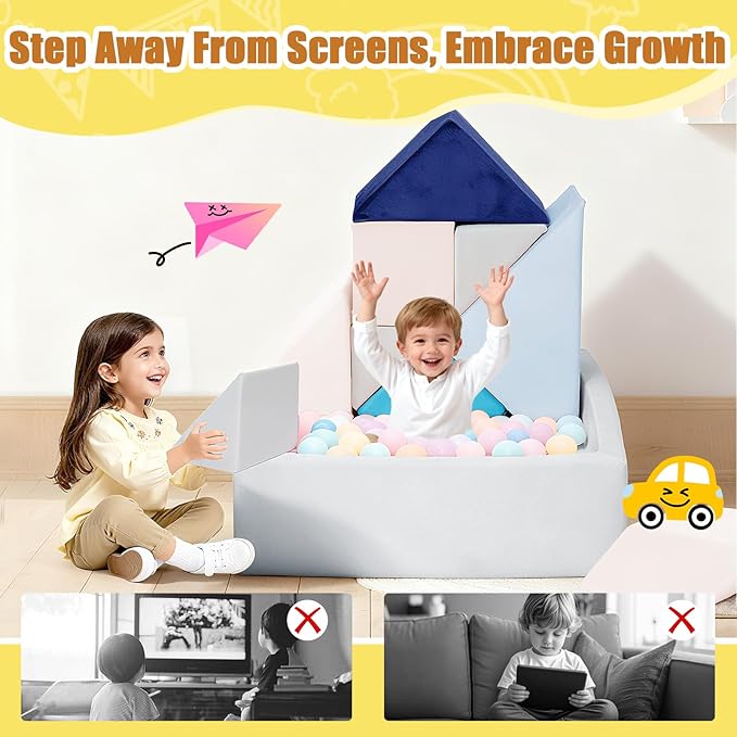 Tangram Puzzles modular kids play couch building fort, Children explorer sofa