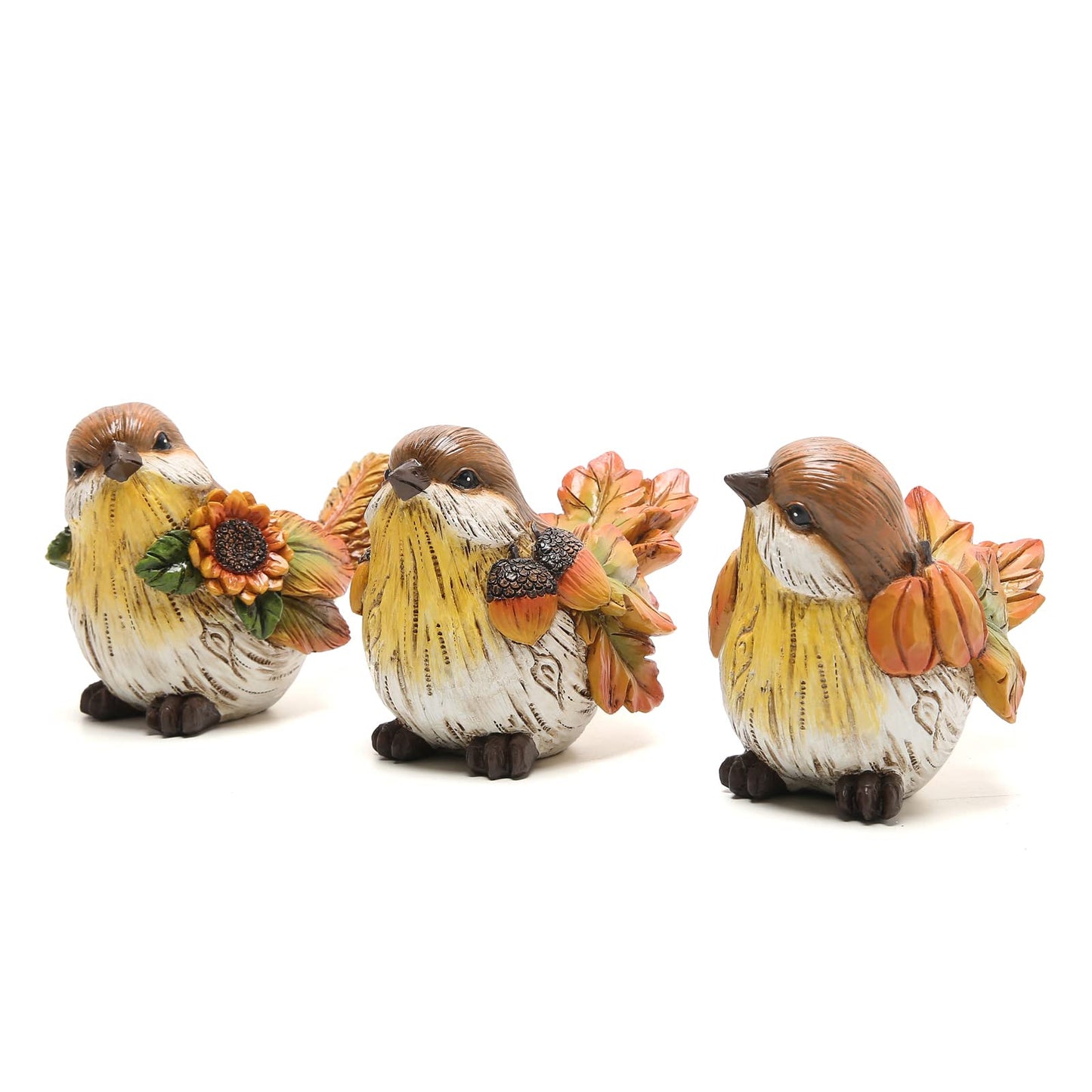 Hodao 3.5 in Height Fall Thanksgiving Pumpkin Birds Decorations Handmade Birds for Fall Decor Gift - Thanksgiving Party Home Kitchen Table Decorations - Autumn Gift