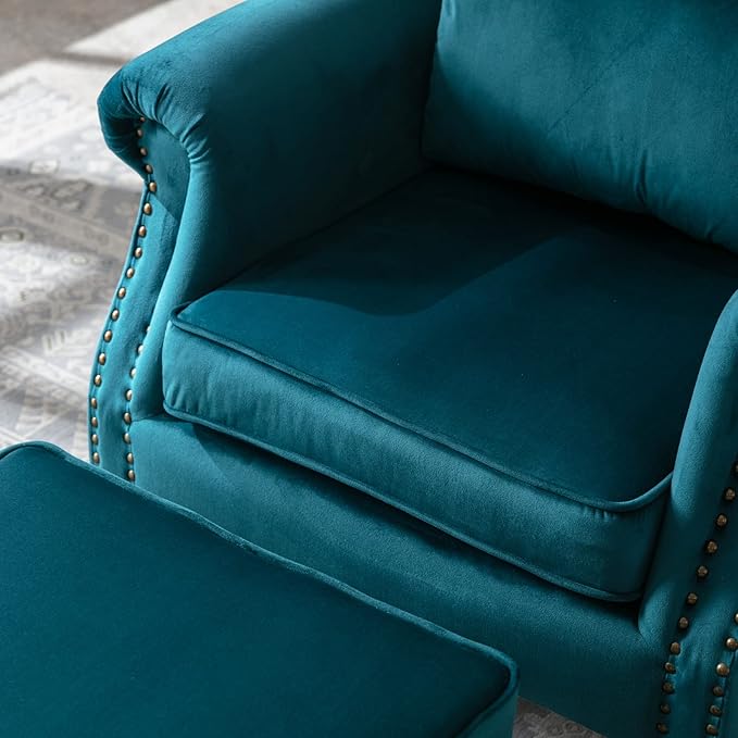 Mid Century Modern Accent Chair Upholstered Armchair Comfy Velvet Tufted