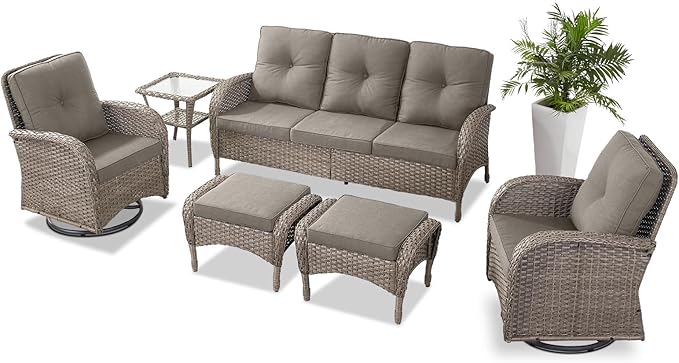 Belord 6 Pieces Wicker Patio Furniture Set