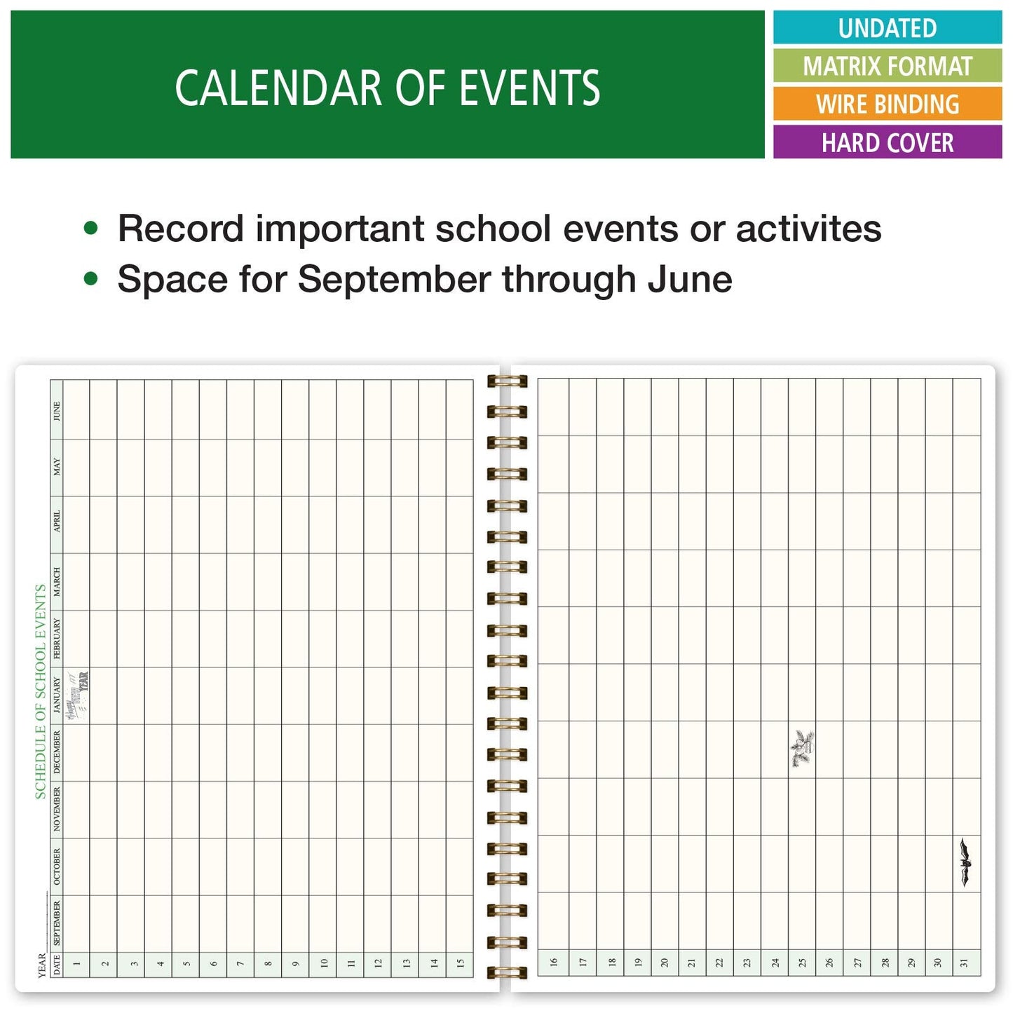 Elan Publishing Company HARDCOVER Combination Plan and Record Book: One efficient 8.5" x 11" book for lesson plans and grades combines W101 and R1010 with Bonus Clip-in Bookmark (Black Floral)
