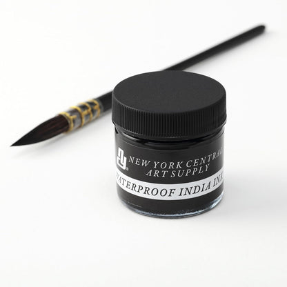 New York Central® India Ink 1oz Bottle - Make an Impact with Matte Black India Ink, Perfect for Artists, Calligraphy, Illustrations, & More